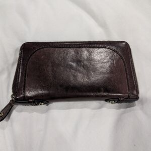 HOBO Dark Brown Leather Wallet